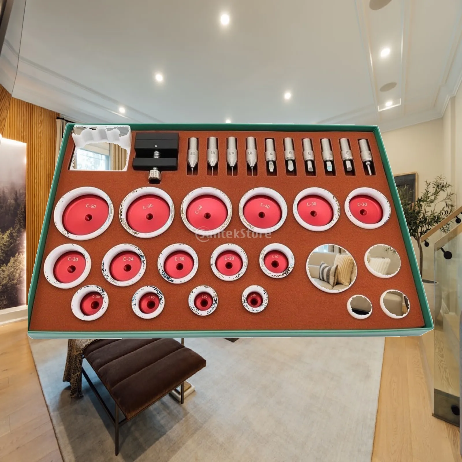 Watch Press with 31-Piece Die Set Long-Lasting for Watchmakers