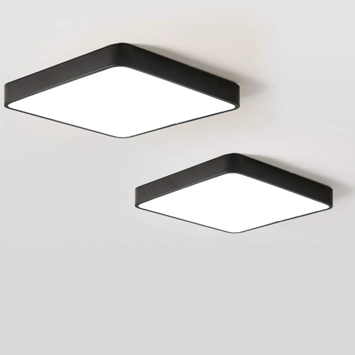 LED Flush Mount,Modern LED Ceiling Light Fixture,Square Black Lamp,Cool White Lighting Fixture for Closets, Kitchens Basements