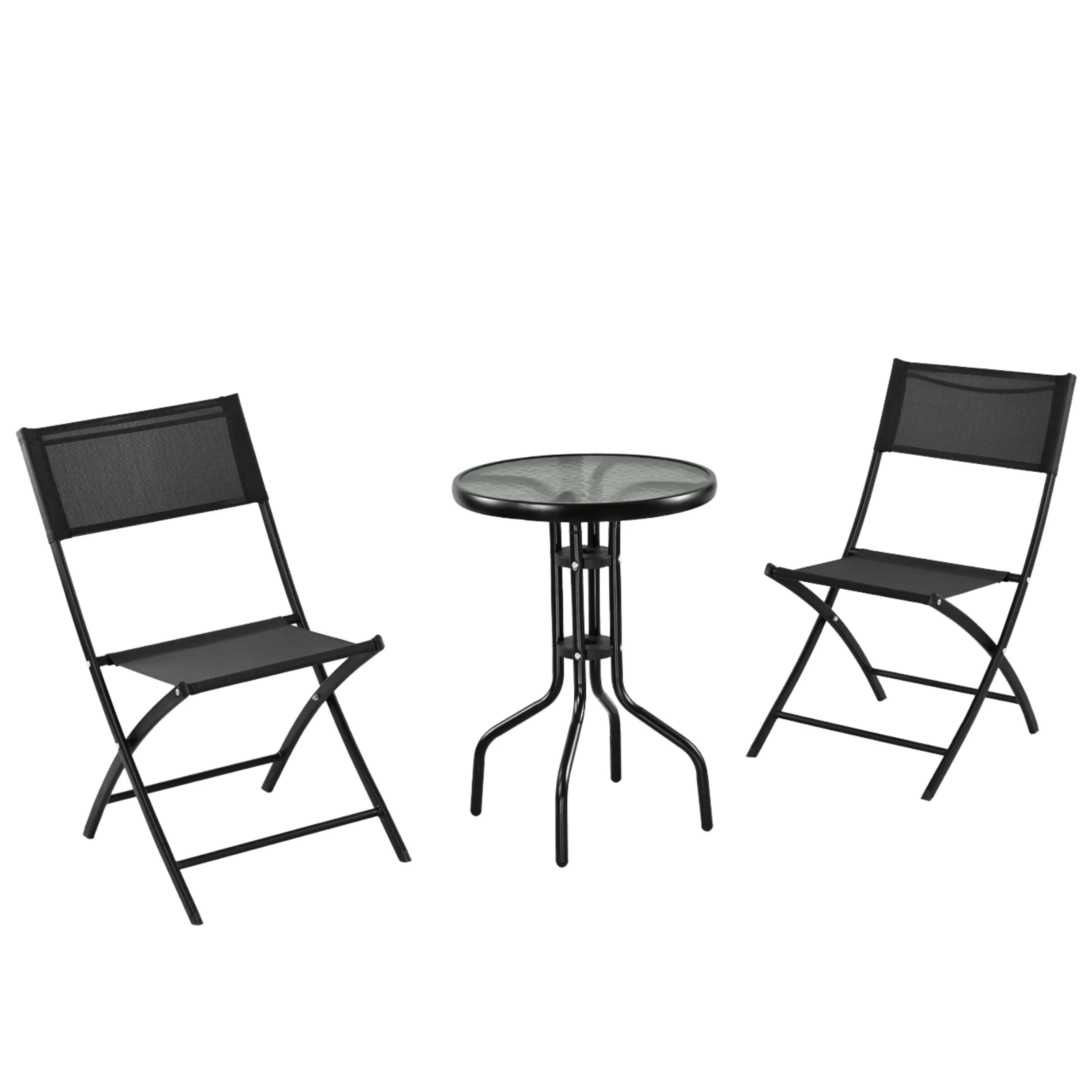 

#Outdoor/Patio Furniture Balcony Bistro Set 3 Piece Metal Tables And Chairs Set Foldable Modern Design For Cafes And Restaurants