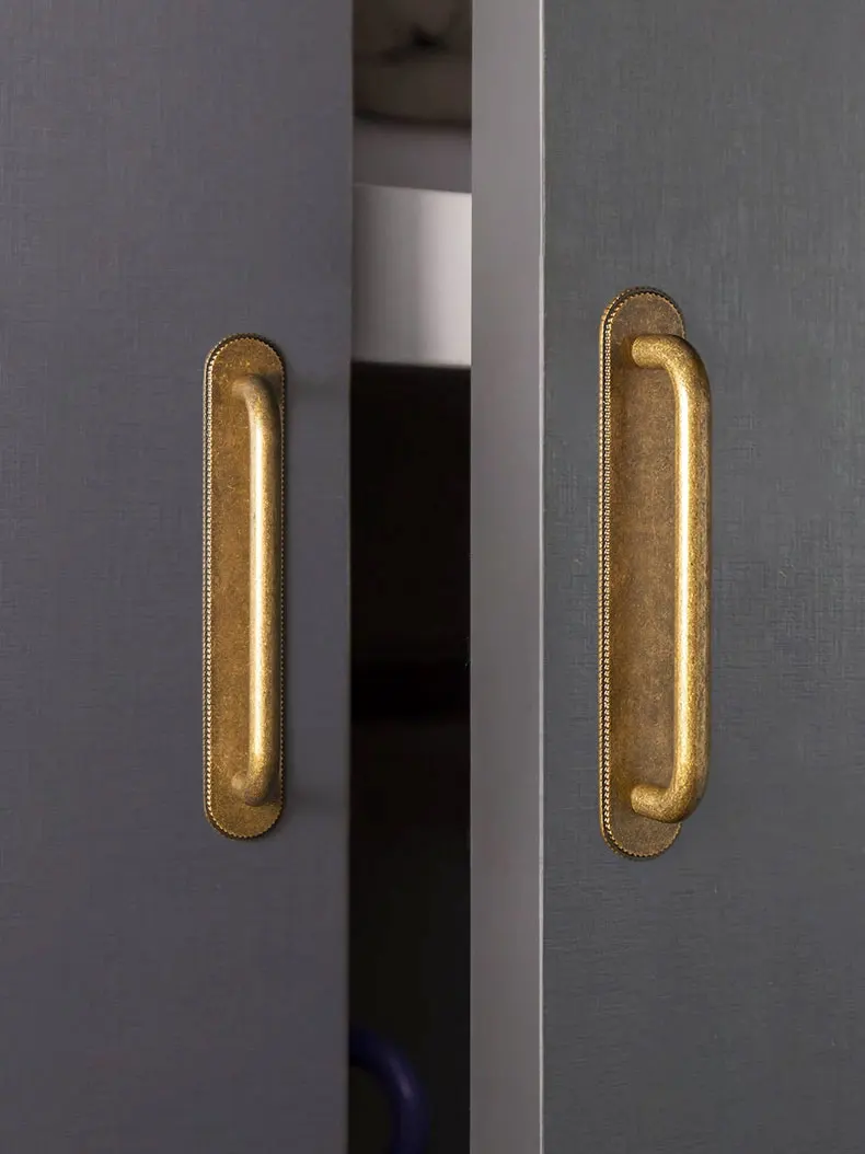 Vintage Cabinet Handles with Backplate Antique Cupboard Wardrobe Pulls Zinc Alloy Kitchen Accessories Retro Furniture Hardware