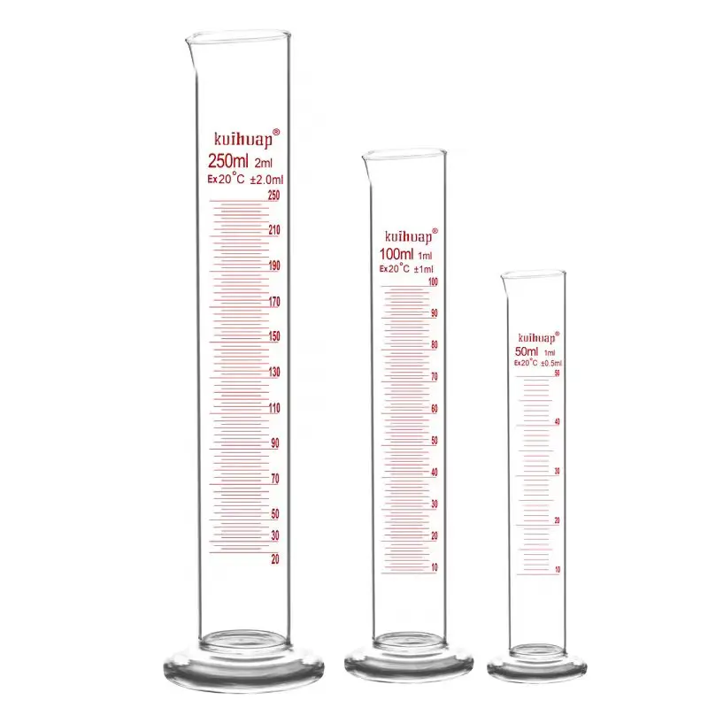 

Sunflower glass measuring cylinder with scale, straight measuring cup with lid, stoppered measuring bucket, 5 10 25 50 100 250 5