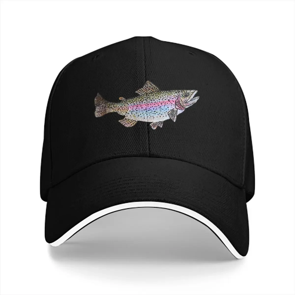 

Rainbow Trout Fish Drawing Unisex Baseball Caps Peaked Cap Sun Shade Hats for Men Women for Fishing Outdoor