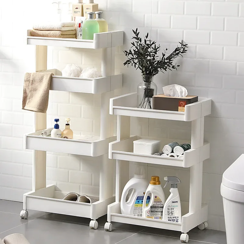 

2/3 Layer Bathroom Shelf Washroom Floor Washbasin Storage Shelves Kitchen Sandwich Storage Rack Stand Plastic