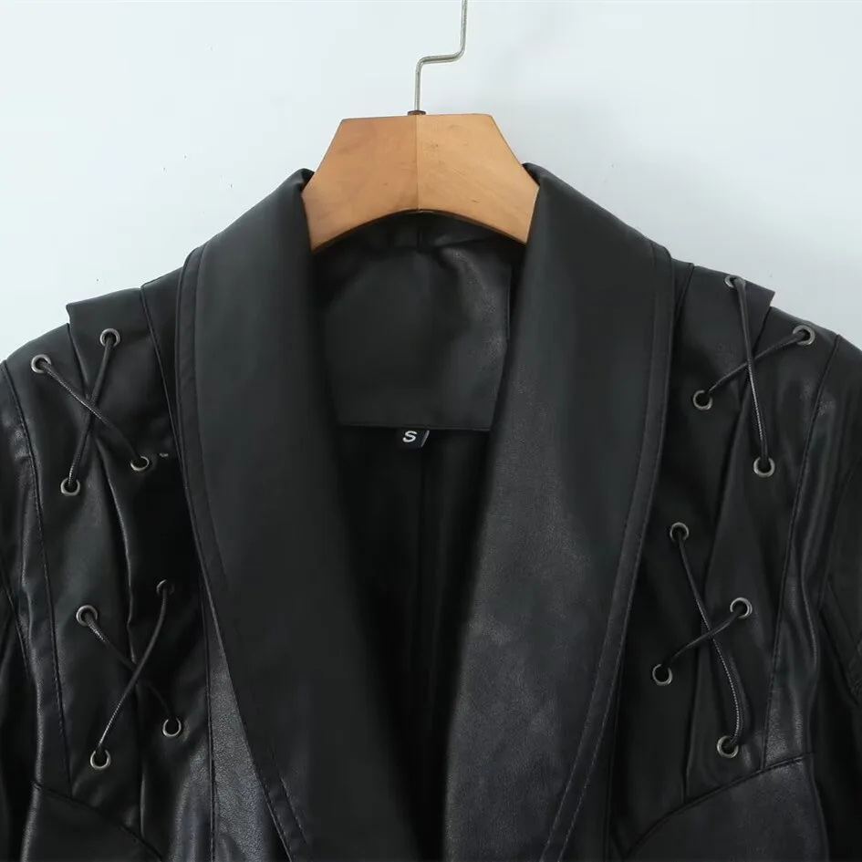 Women's Sweet Cool Motorcycle Jacket Slim Fit Adjustable Cuffs Autumn 2025 Fashionable Biker Coat for Ladies