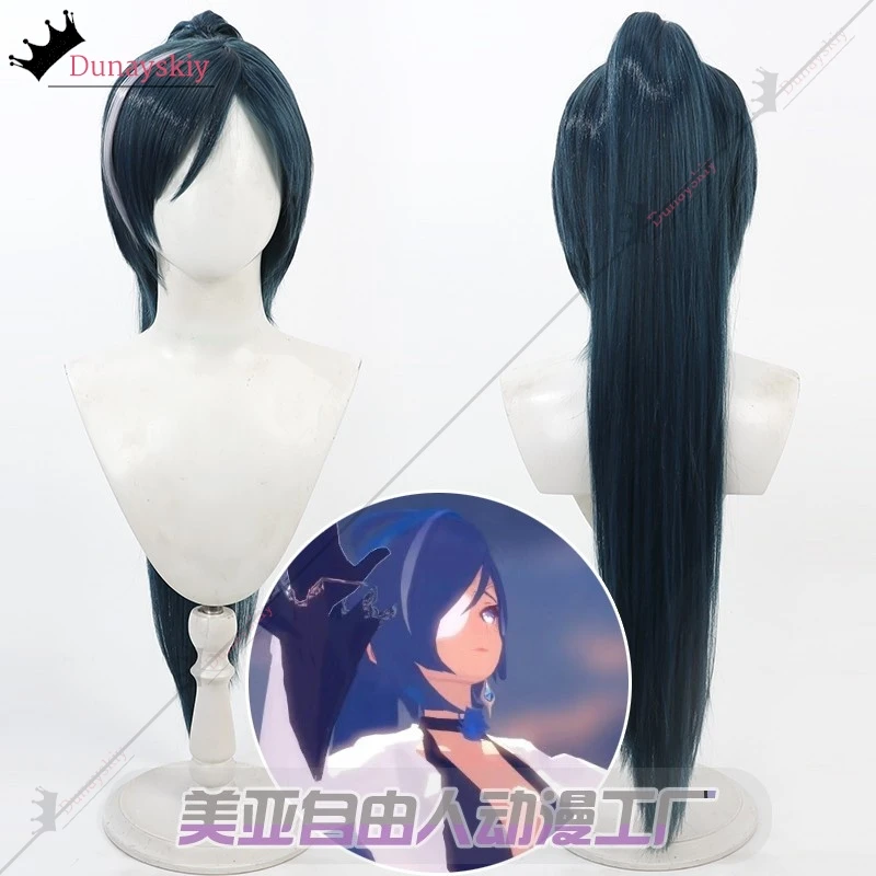 Genshin Impact Kaeya Cosplay Wig High Ponytail Heat Resistant Synthetic Hair Halloween Party Role Play + Free Wig Cap