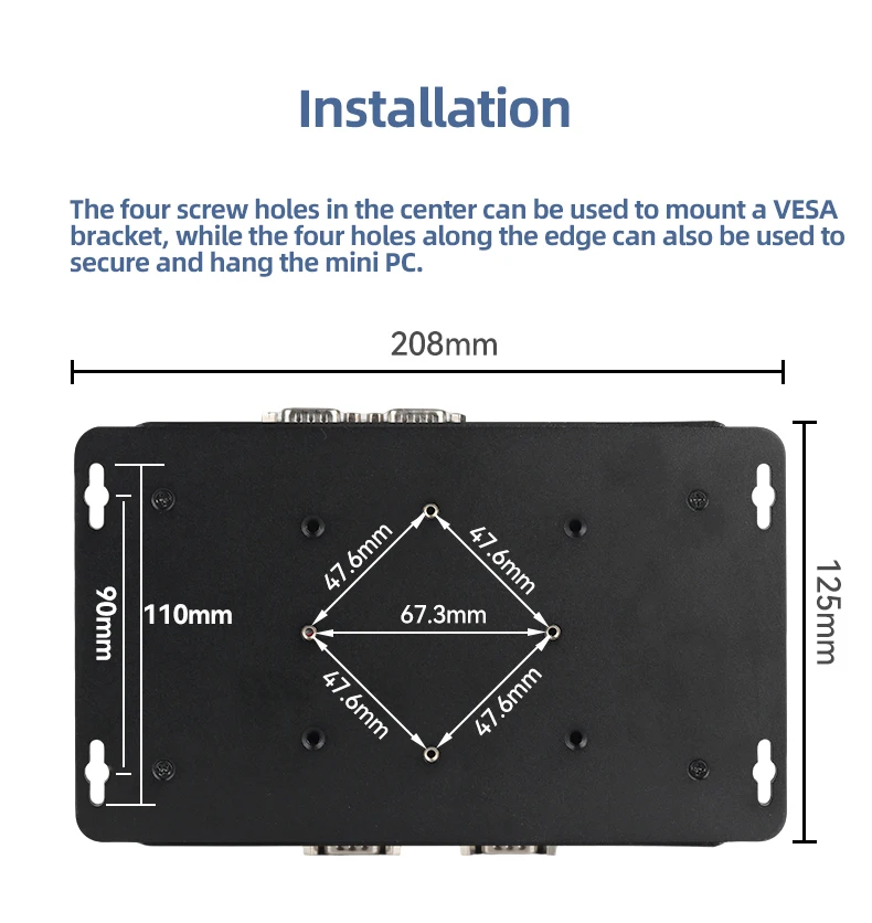 كمبيوتر صناعي بدون مروحة Intel Core i5-6300U 4x COM RS232 RS485 2xGbE 4G 5G LTE WiFi Windows11/10 Linux ATX مفتاح الطاقة عن بعد #4