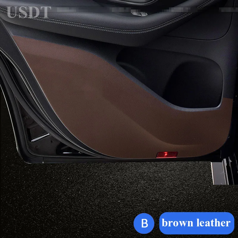 Leather Carbon Fiber Sticker Door Anti Kick Cover Mat For Mercedes Benz GLE W166 W167 V167 GLE350 GLE450 GLE Coupe C292 C167