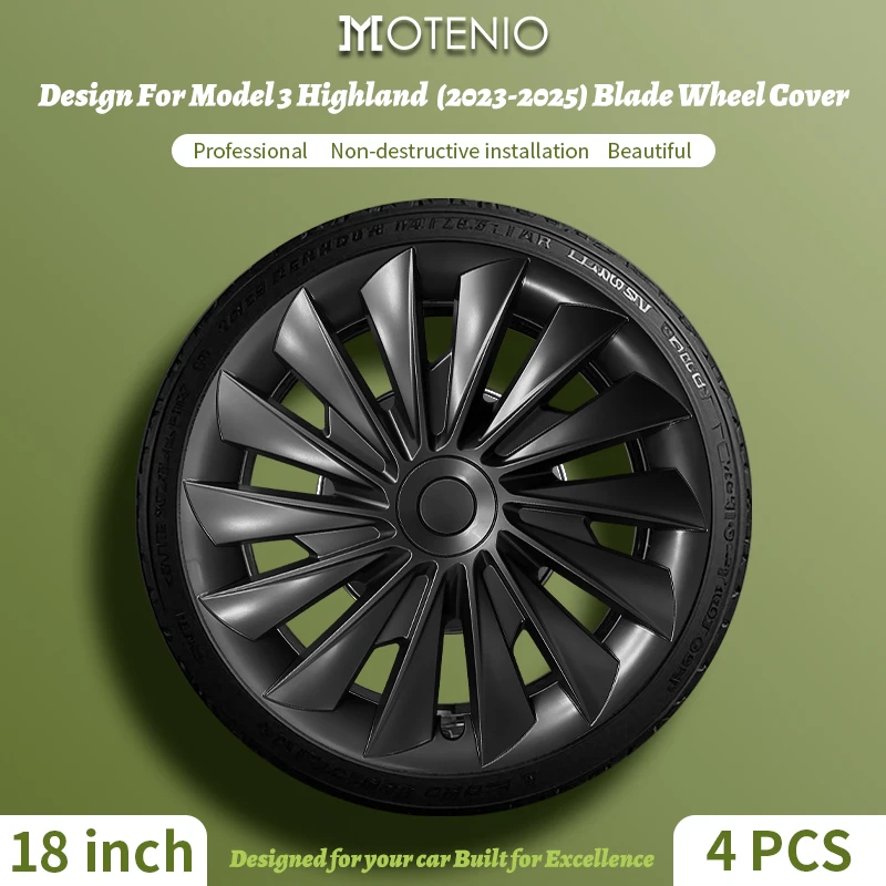 

4 шт. новых колпаков в стиле «Blade» для Tesla Model 3 Highland (2023–2025), 18 дюймов – защита колес и ободов