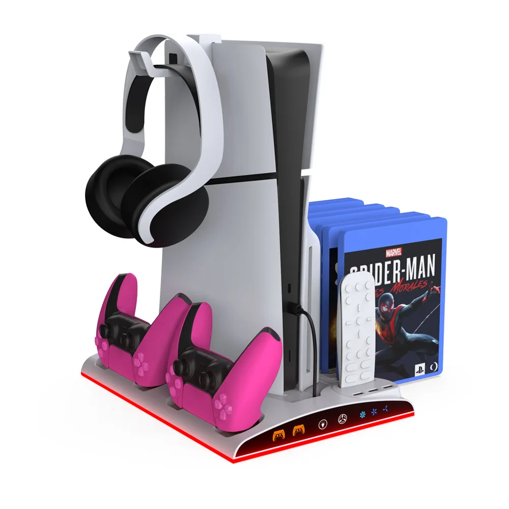 

TP5-3570 Charging Cooling Stand For PS5 Console Storage Bracket Holder Charger With Headphone Rack