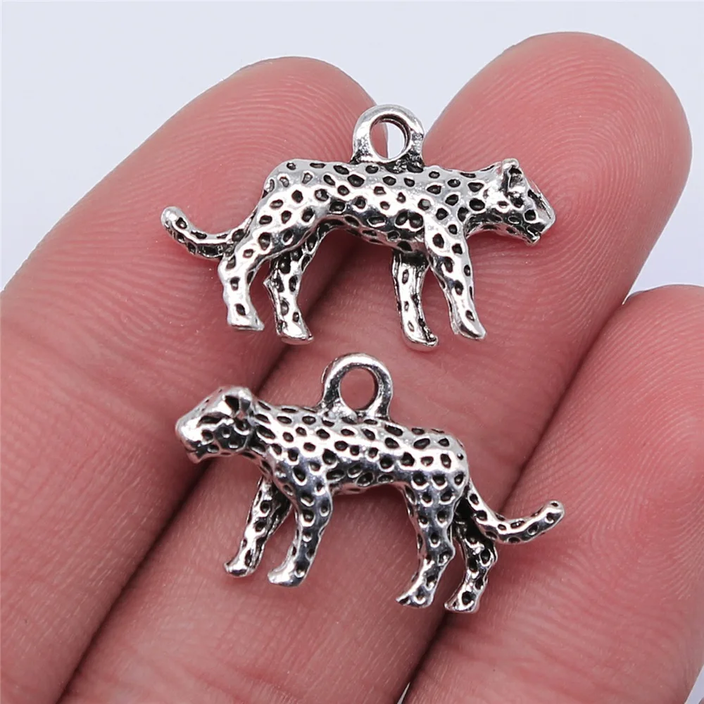 10Pcs/Lot 23x14mm Alloy Leopard Charms Pendant DIY Jewelry Making Accessories Findings for Necklace Bracelet