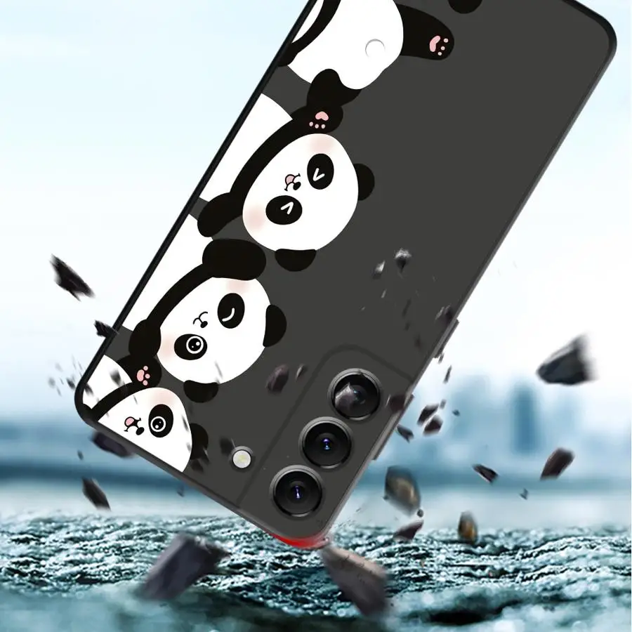 Phone Cover Case for Samsung Galaxy A57 A53 A35 A24 A32 A26 A55 A23 A37 A22 A52 A36 A25 A73 A51 A71 A72 Black White Panda - view 3
