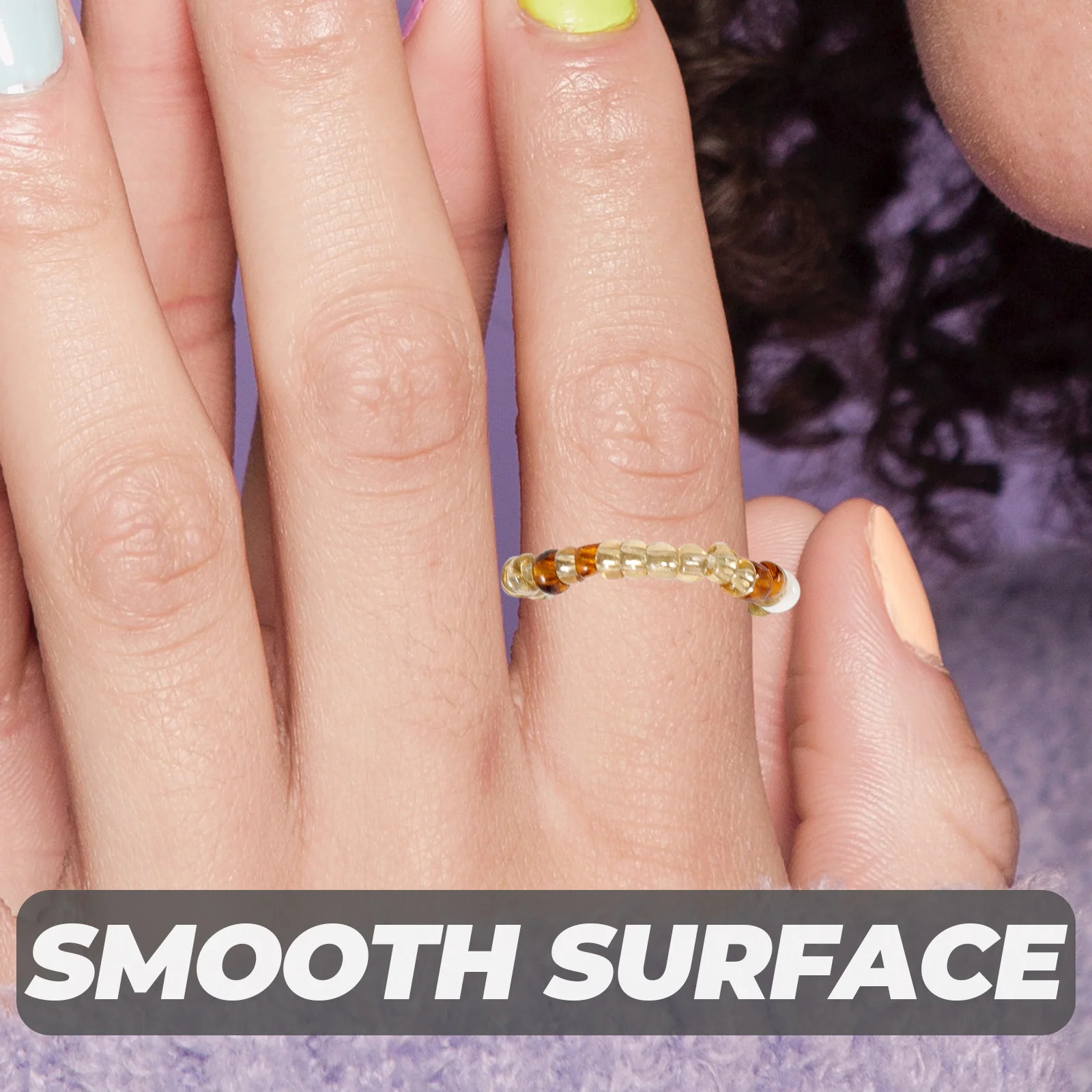 21 шт. Яркие бусины кольца Стильные и шикарные кольца для женщин и девушек Ношение на летние фестивали Удобное кольцо