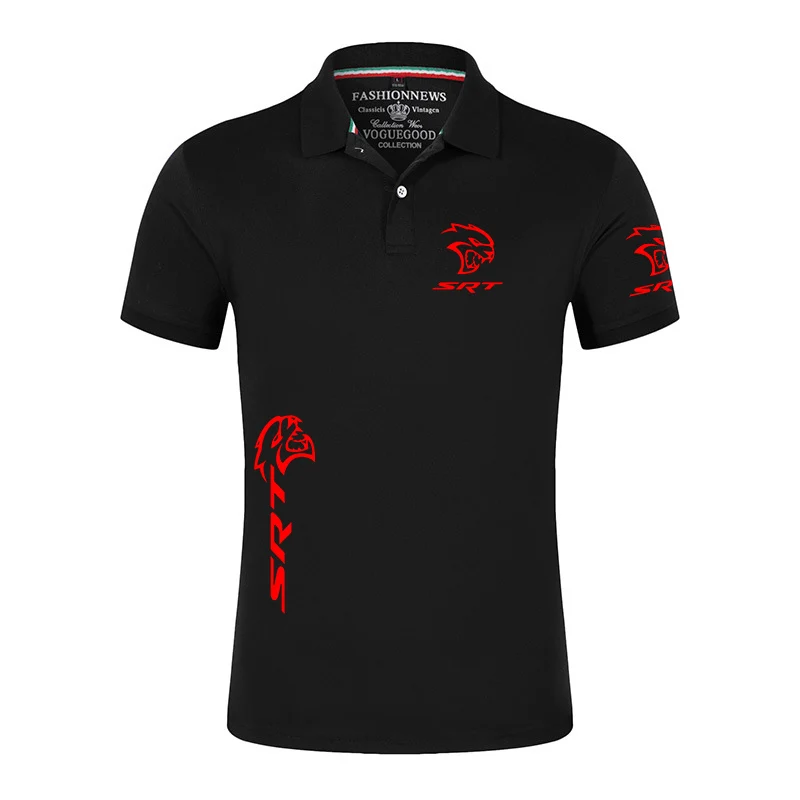 SRT Hellcat 2022 Men's New Summer Hot Breathable Print Solid Color Polo Shirts Printing Short Sleeves Comfortable Tops Clothing