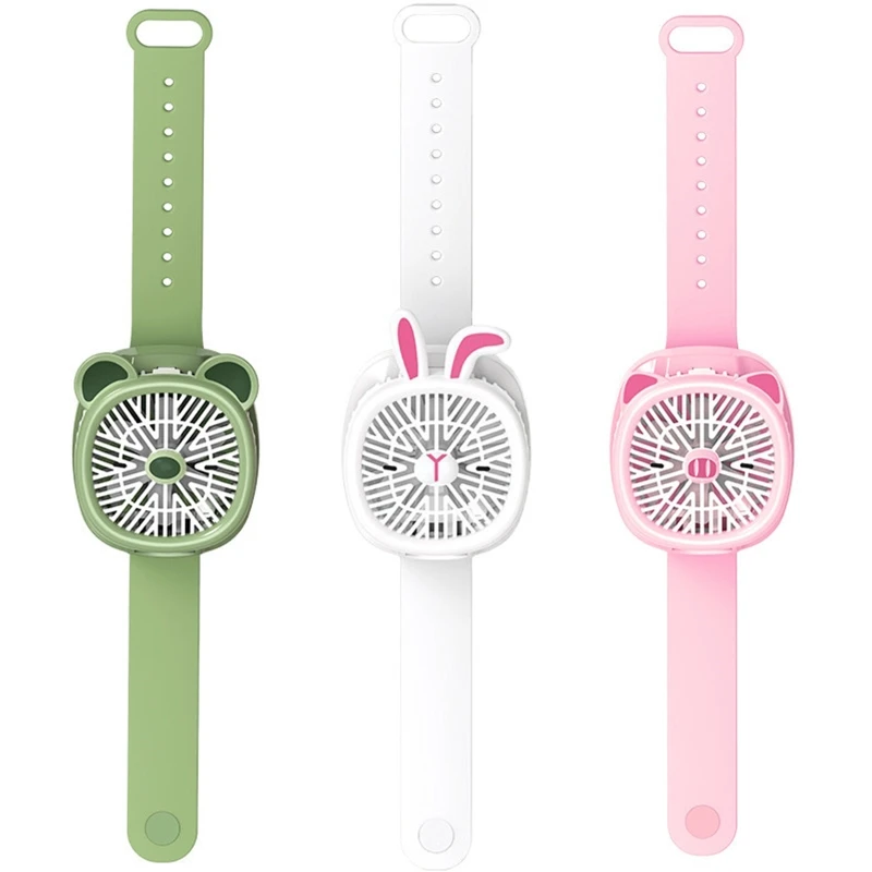 Portable Handheld Fan Mini Fan USB Rechargeable Lazy Sports Wearable Fans Kids Wrist Cooler Watch for Outdoor Dropshipping