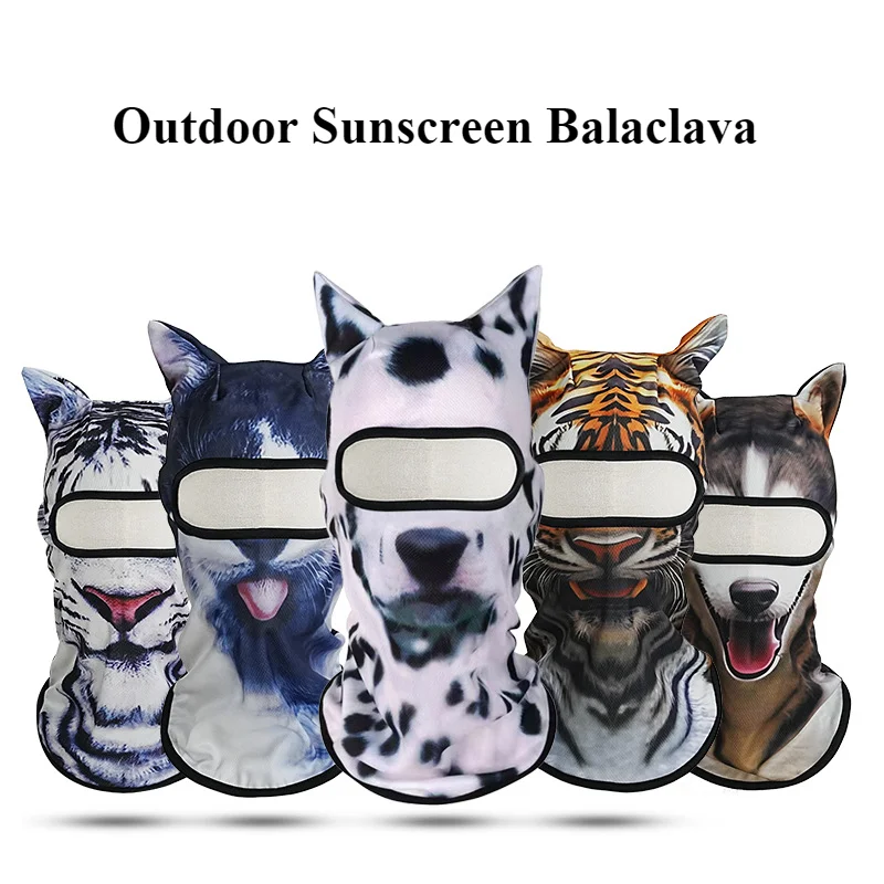 

Funny 3D Animal Face Pattern Mask Sunscreen Balaclava Masks Outdoor Full Face Digital Printed Headgear Halloween Party Masks