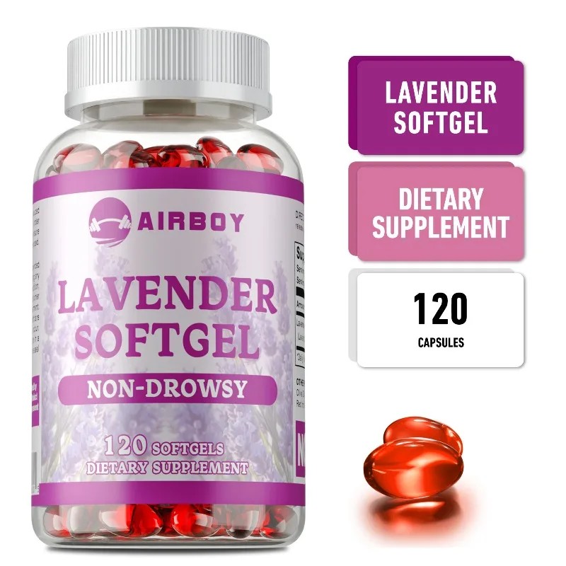

Lavender Capsules - Helps with Relaxation and Calming, Reduces Tension, Soothes Mood, Improves Sleep Quality, Non-GMO