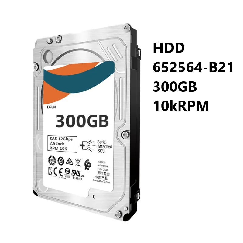 NEW HDD 652564-B21 300GB 10kRPM 2.5in SFF SAS-6Gbps SC Hot-Swap Enterprise Hard Drive for H+P-E-ProLiant Gen8 Gen9 Gen10 Servers