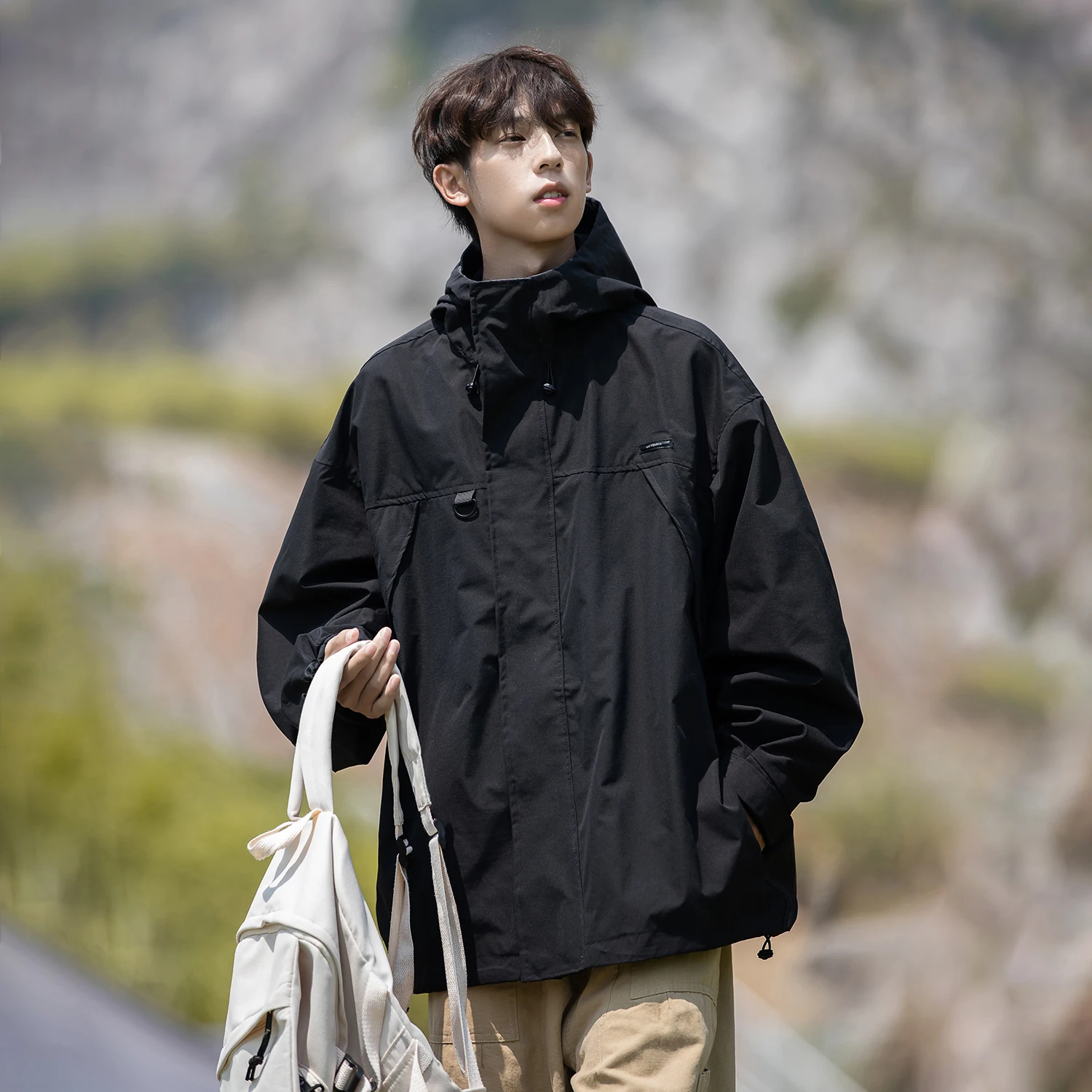 

Ветрозащитная мужская куртка Bla для весны и осени, повседневная, свободного кроя, с молнией, с защитой от сминания, для активного отдыха и работы