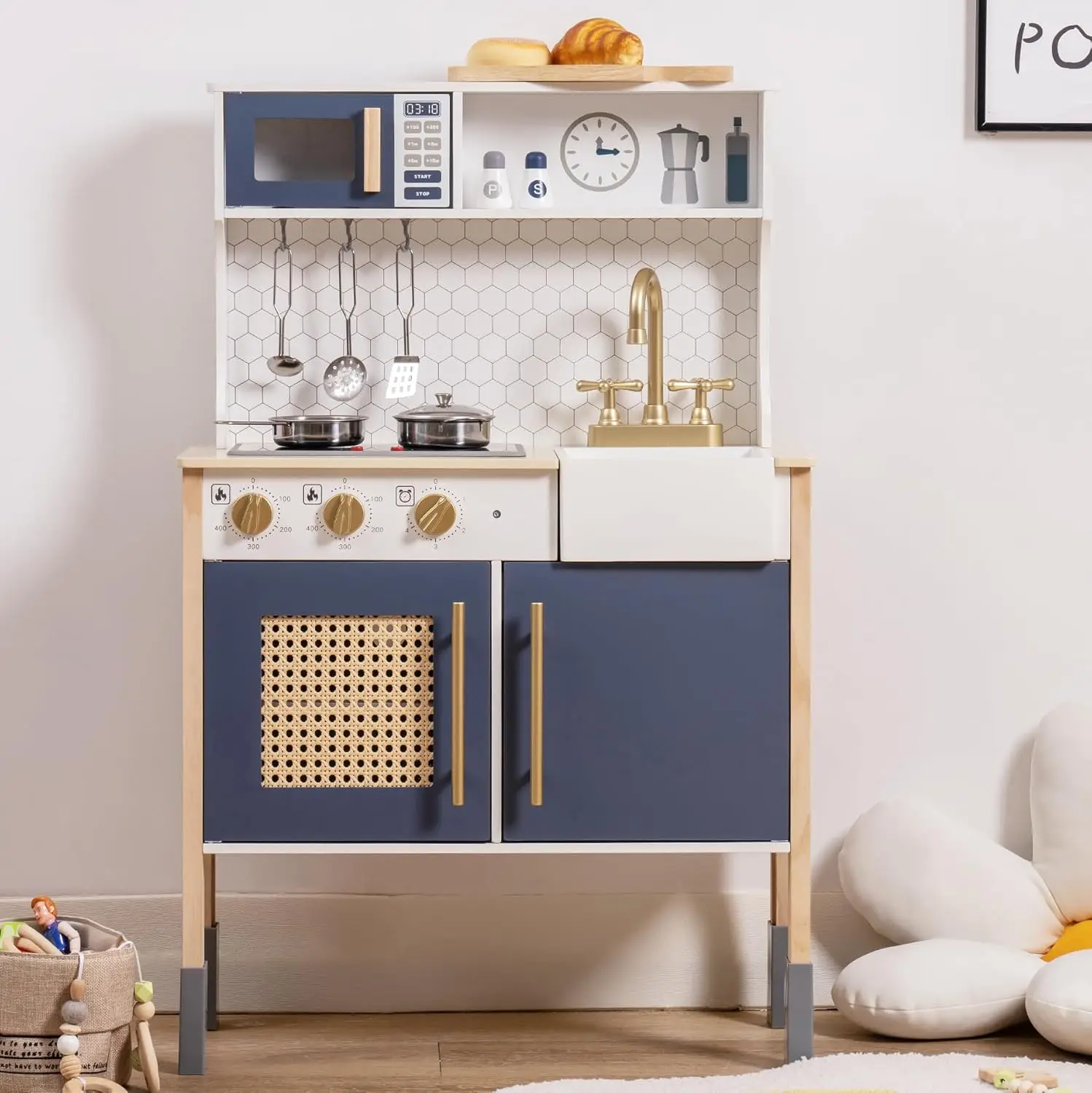 

Деревянная Игровая кухня, детский и детский кухонный игровой набор, детский игровой кухонный комплект с подсветкой и звуками, игрушечная кухня для А