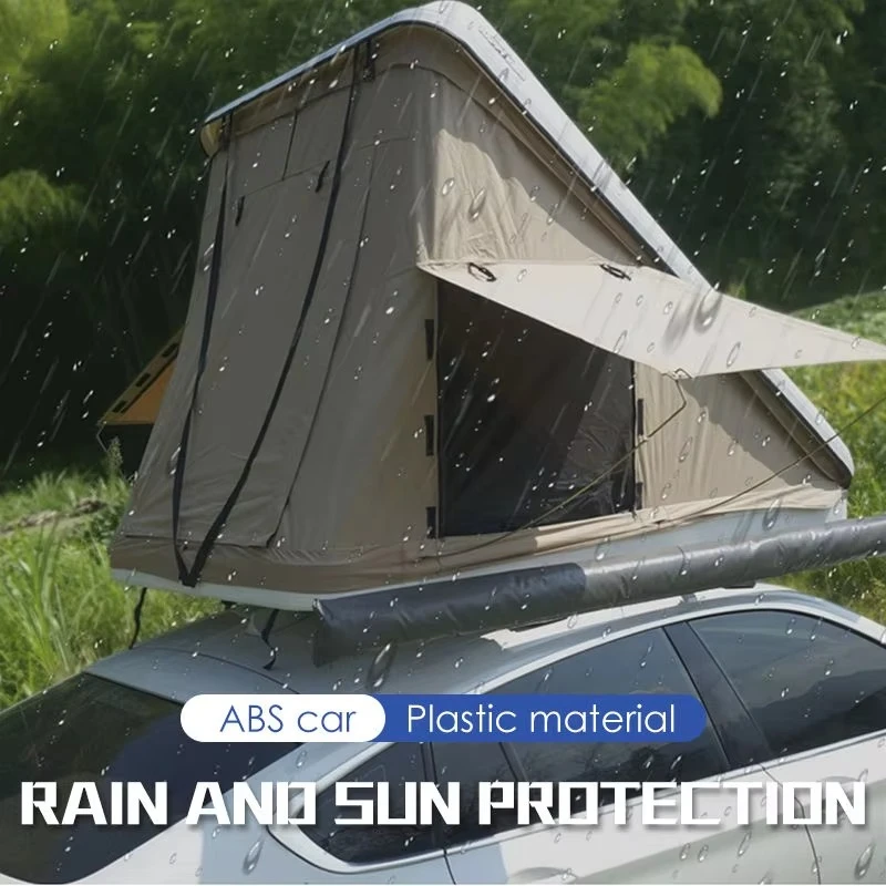 Outdoor Folding Diagonal Car Roof Camping Tent Double Ground Cover Tent Abs Aluminium Alloy Triangle Hardshell Roof Top Tents