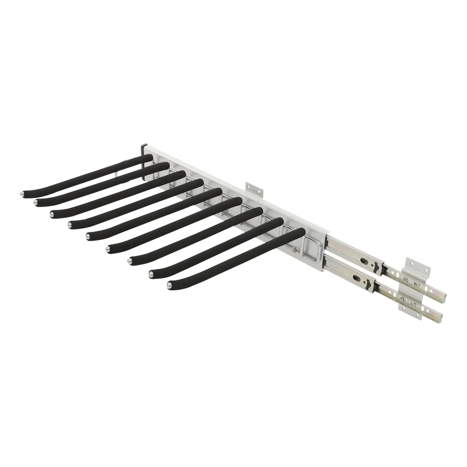 Closet Pull Out Trousers Rack 9 Arms Pull Out Pants Rack Pants Hanger, Side Mount