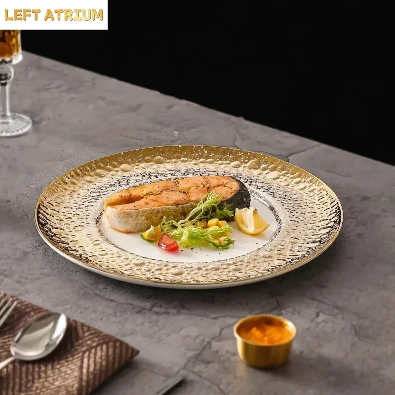 

Керамическая тарелка в горошек с бусинами, тарелка для ресторана, пасты, тарелка для стейка, десертные тарелки для суши, сервировочные тарелки, посуда для молекулярной кухни