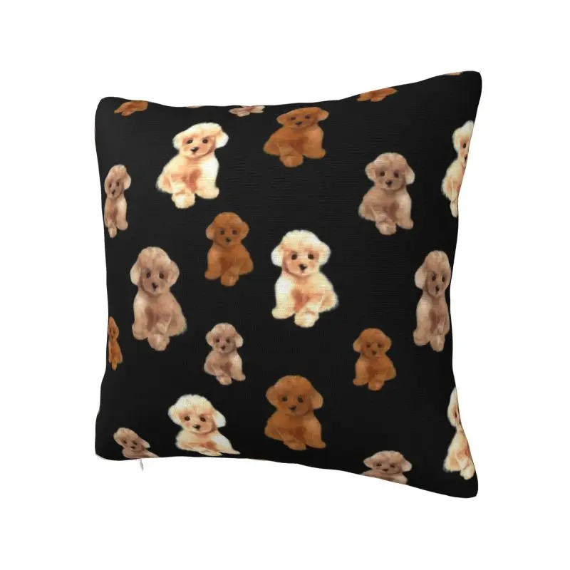 Modern Teacup Poodle Dog Sofa Cushion Cover Velvet Pet Lover Pillow Case Bedroom Decoration