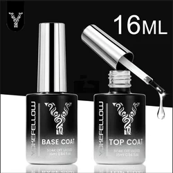 YOKEFELLOW 2PCS Base Top Coat Nail Gel Polish 16ML Transparent Gel Soak Off UV Function Gel Nail Art for Nail Art Design Tool