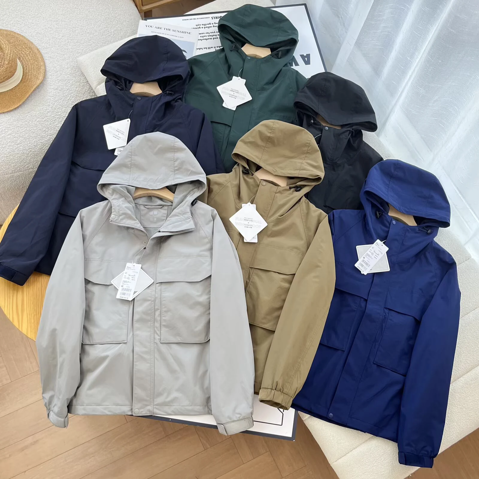 

Осень-зима 2021, новая ветрозащитная водонепроницаемая куртка с капюшоном для пары, повседневная рабочая одежда на открытом воздухе, универсальная куртка