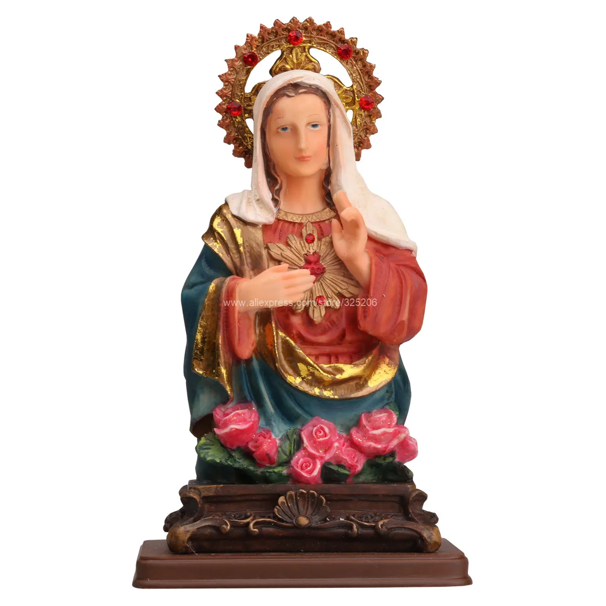 

Sacred Heart of Virgin Mary Madonna Bust Statue Figure Sculpture Religious Catholic Figurine Souvenirs Gift 22.5cm 8.8inch NEW