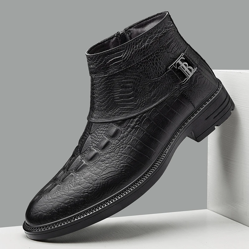 bottes-chelsea-en-cuir-veritable-doublees-de-polaire-chaudes-chaussures-pour-hommes-a-tige-haute-style-business-bottes-epaisses-d'hiver-pour-jeunes