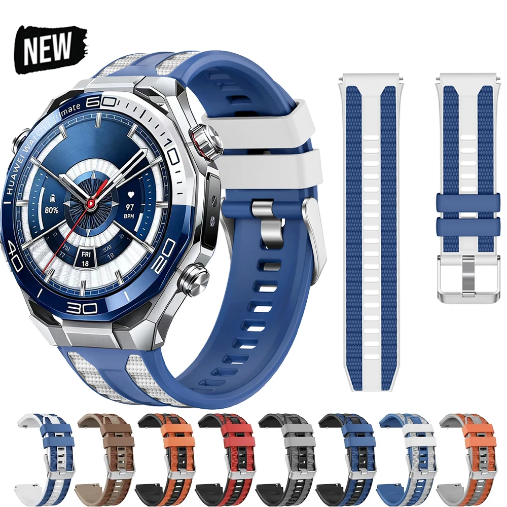 Silicone Strap for Huawei Ultimate 2 Band for Huawei GT7 GT6 Pro GT5 46mm For YAMAY SW022/Imilab kw66/mibro watch x1/ Lite2