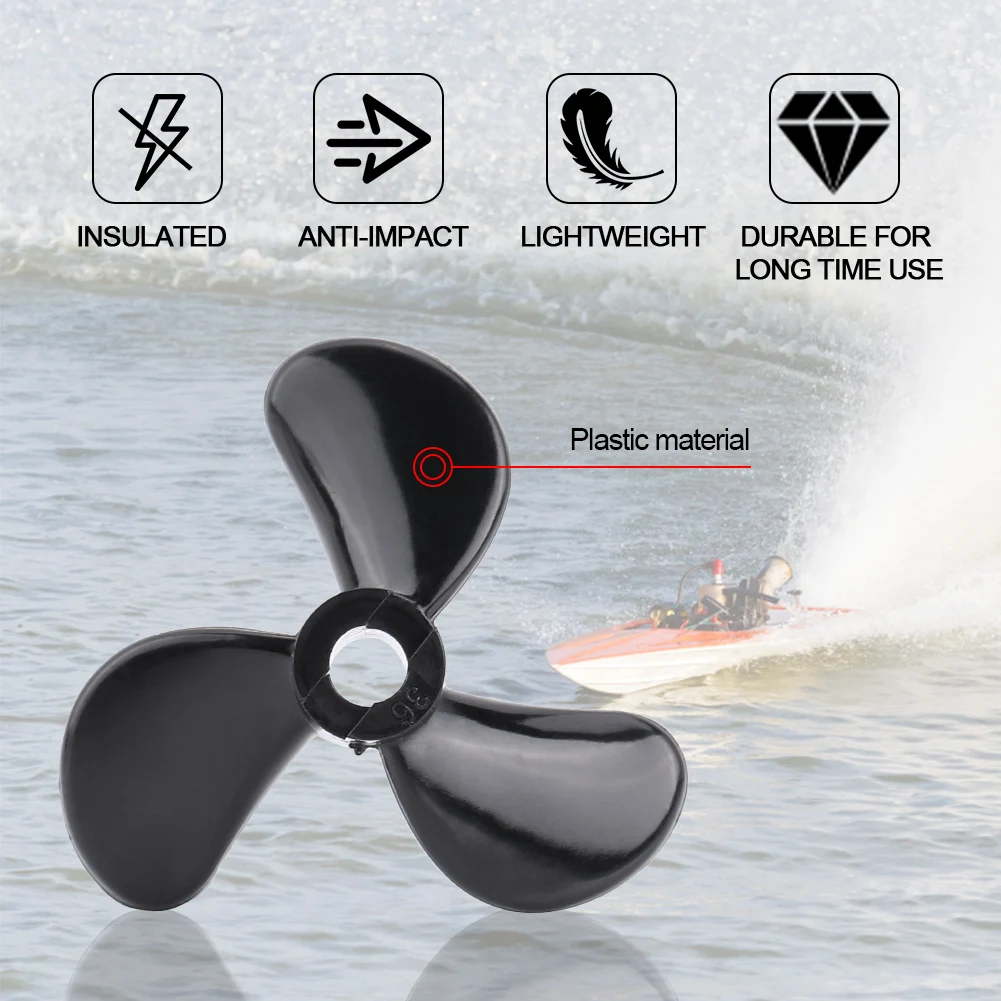 

RC Part 1pair Remote Control Ship Parts 3 Blades Plastic RC Boat Outboard Propellers Set Accessory Ship Propeller
