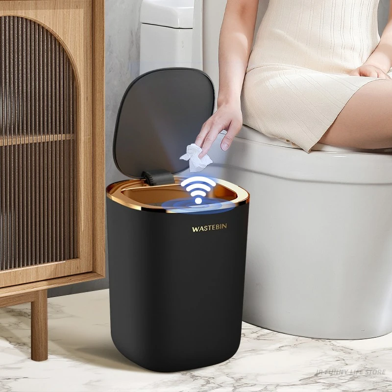 12L Smart Sensor Trash Can Bathroom Automatic Trash Bin Luxury Garbage Bucket For kitchen Toilet Wastebasket Smart Home