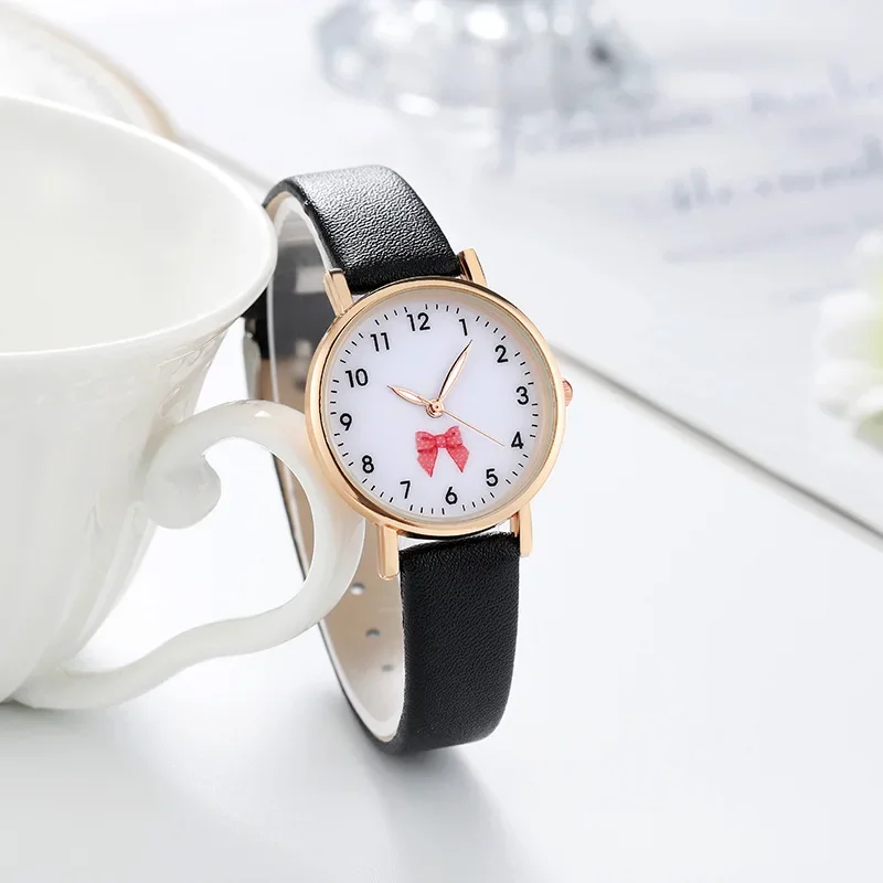 New Bow Lovely Cartoon Silicone Band Children's Watch Watch Academy Style Cute and Minimalist Student Girls Watches Wholesale