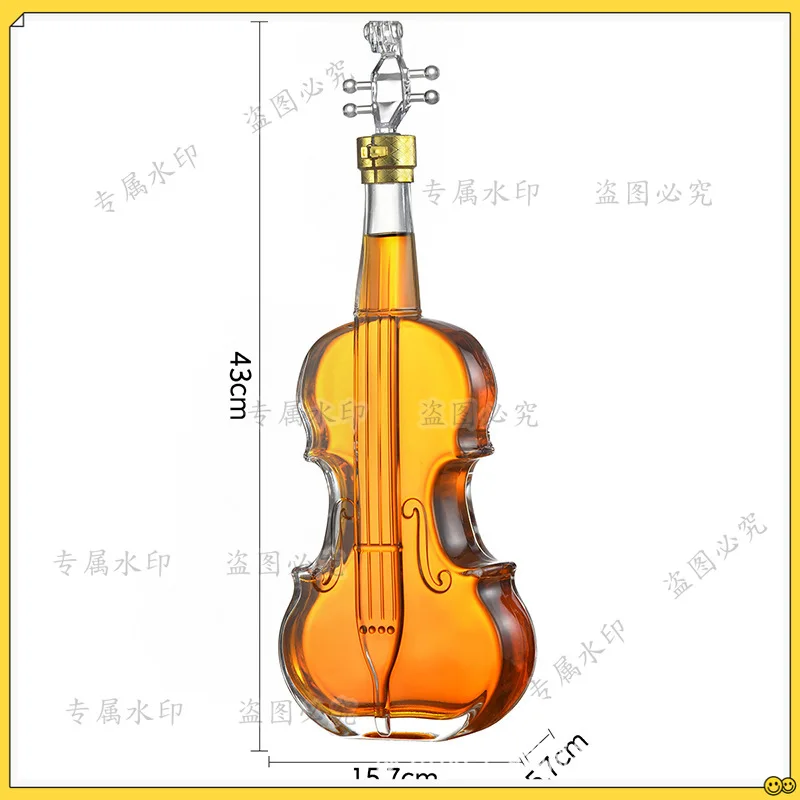 

Креативная прозрачная стеклянная бутылка для вина, бутылка для виски, бутылка в форме скрипки, пустая бутылка для вина