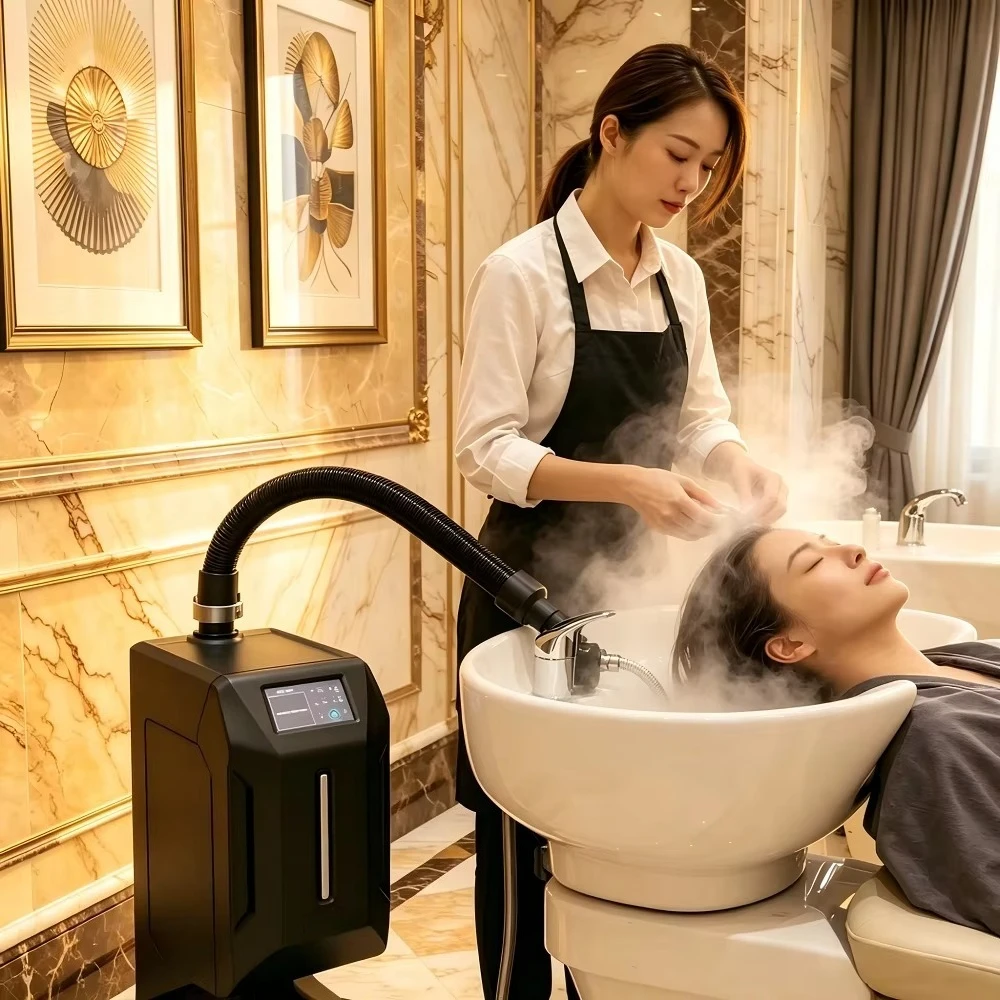 Hair Steam Machine, Steady Steam Output, Stainless Kettle, Salon Grade, Aqua Steam Spray, Deep Conditioning, Professional Use