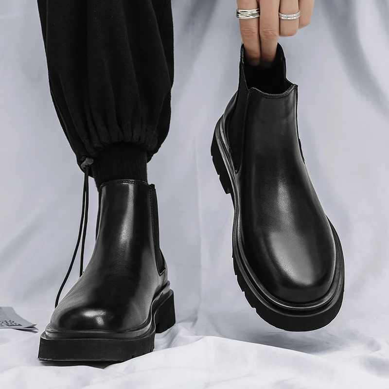 

Ботинки Мужская обувь Повседневная обувь Классические ботильоны Высокие слипоны Офисная вентилируемая универсальная мотоциклетная обувь