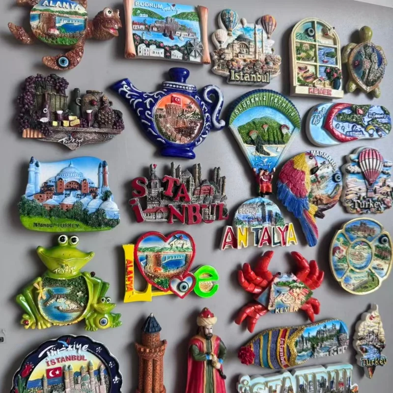 تركيا مغناطيس الثلاجة تذكارية سياحية ألانيا بودروم اسطنبول كيمير فيتني مارمارسي كوساداسي ديكور المنزل مغناطيس الثلاجة