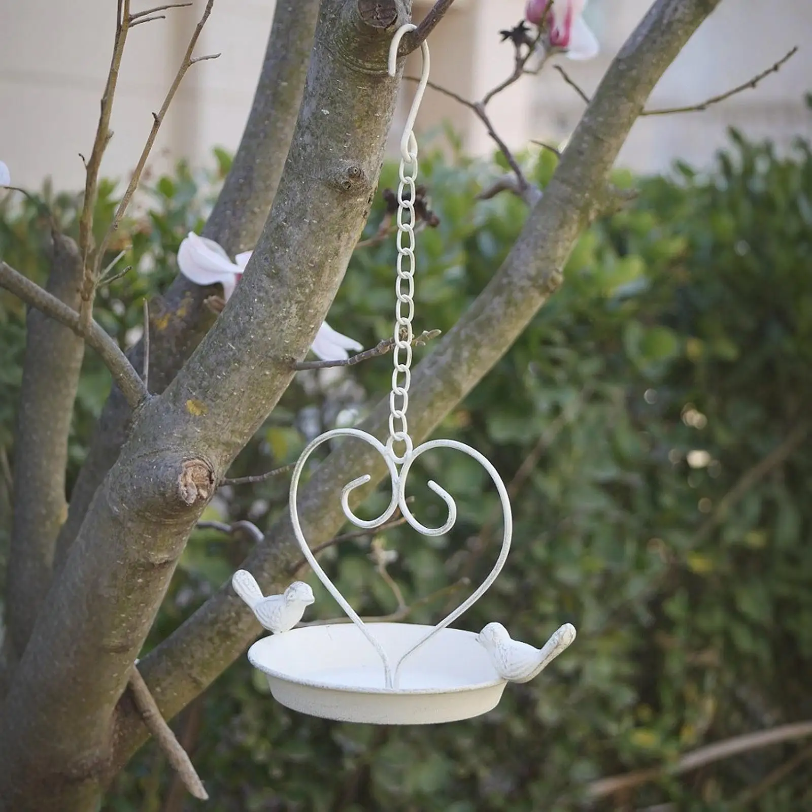 

Hanging Bird Bath Bird Feeder Garden Patio Decorative Birdhouse Water Bowl for Park Wildbird Drinking Housewarming Railing