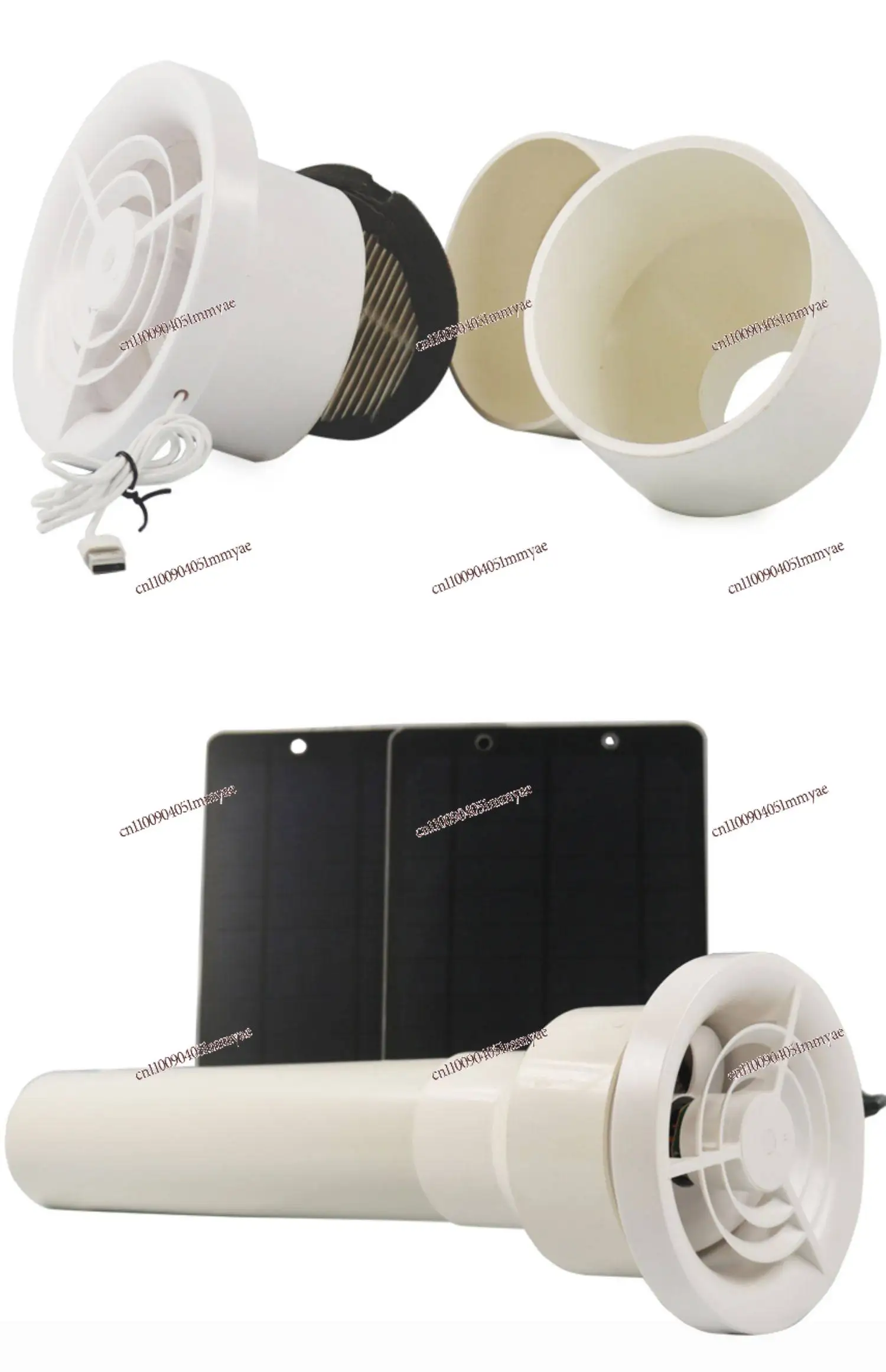 Air conditioning hole fresh fan non-punching exhaust fan 50mm wall air conditioner port exhaust