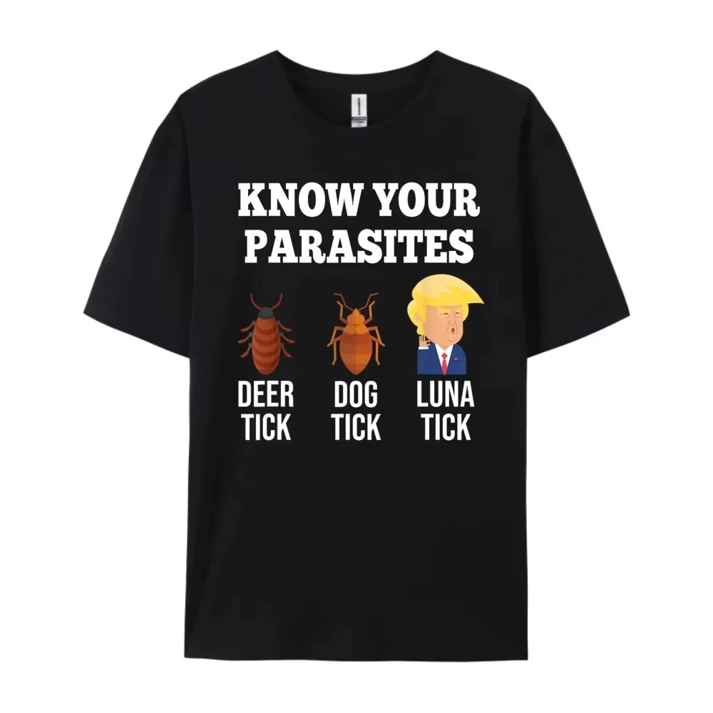 Know Your Parasites Funny Tick Resist Graphic T-Shirt, Unisex Harajuku Tee, Couples Casual Short Sleeve Fashion Tops
