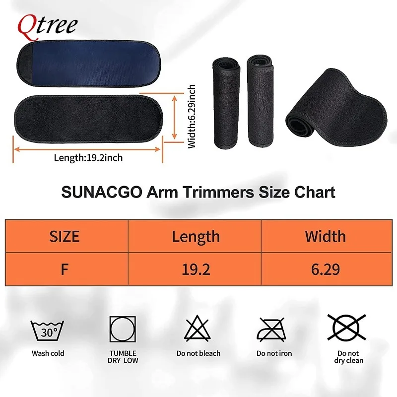 Qtree Arms Shaper Belt Women 2 PCS Sauna Sweat Fat Burner Trimmer Wrap Free Adjustable Slimming Fitness Arm Trainer Strap Corset