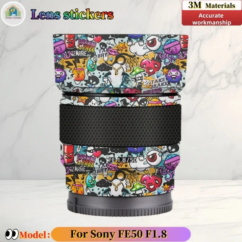 For Sony FE50 F1.8 Camera lens sticker, DIY skin, Precision tailoring wear-resistant protective film