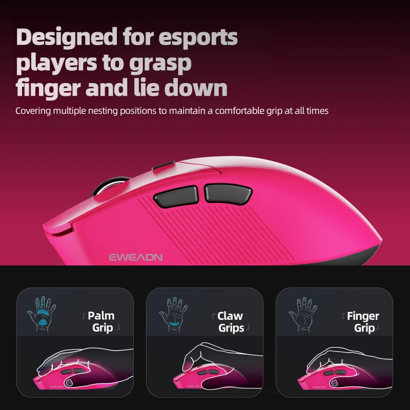 EWEADN GS01 ratón inalámbrico de tres modos ligero juego de deportes electrónicos 12800DPI ordenador con cable Oficina FPS CSGO MOBA