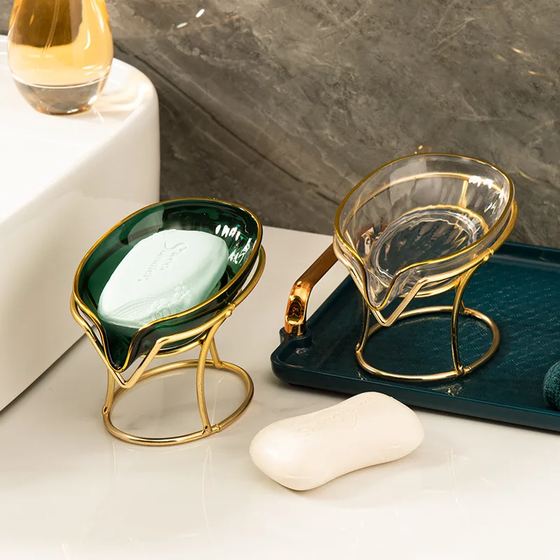 

Bathroom Soap Dish Light Luxury Toilet Shower Soap Holder with Drain Water Soap Storage Case Tray Container Bathroom Gadgets