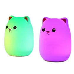 1PC LED Five Color Night Light,Lovely Bear Rechargeable Style Pat Lamp,Soft Silicone Lamp,Bedside Lamp,Bedroom Night Light LT021