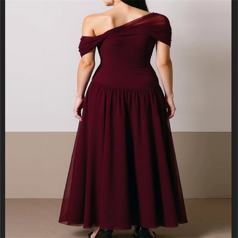 

Off the Shoulder Dress Woman Elegant Party Wedding Wind Chiffon Long Evening Party Dresses Guest Wedding Dresses Customiz