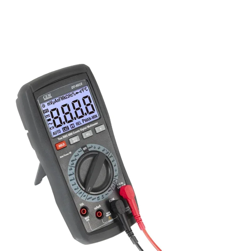 

True RMS LCD Display Multimeter with Frequency and Temperature Measurement Diode Test & Data Hold Function