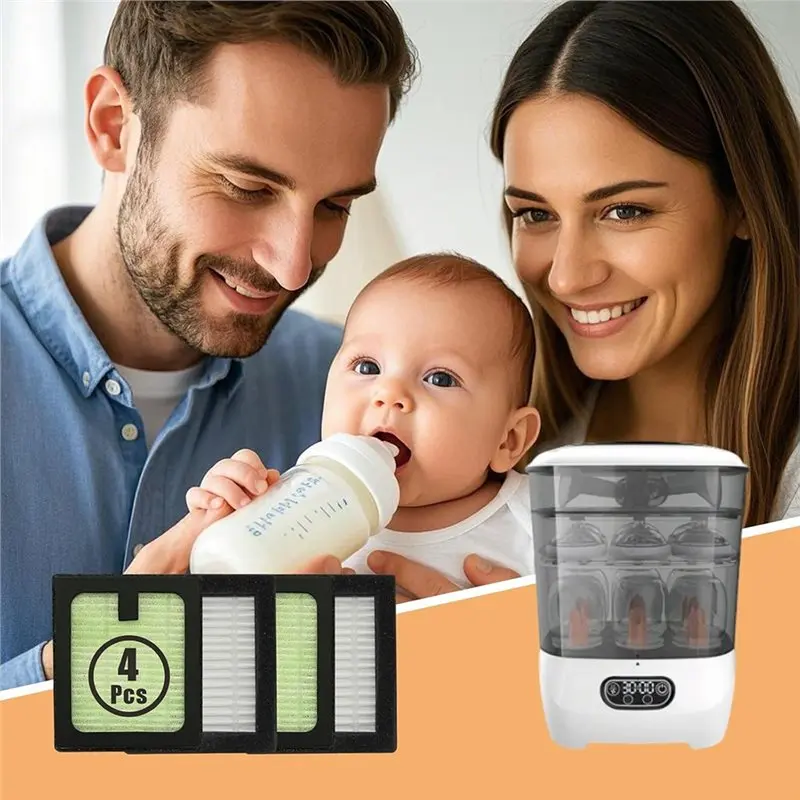 AC39-HEPA Filter Replacement 4Pcs For Baby Brezza Baby Bottle Dryer HEPA Filter Screen For Baby Bottle Washer